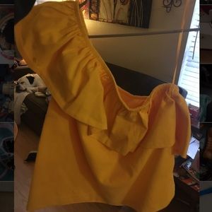 J. Crew one shoulder ruffle top